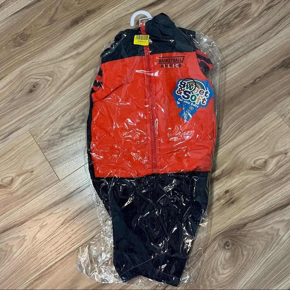 NWT Sweet & Soft Boy’s 3 Piece Basketball Set (Orange Vest, Shirt, & Jeans) 24M - Picture 16 of 16